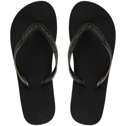 Slim Flip Flops for Women Beach Rubber Shower Shoes Basic Comfortable Thong Sandals Lightweight Non-Slip Summer Slippers Black