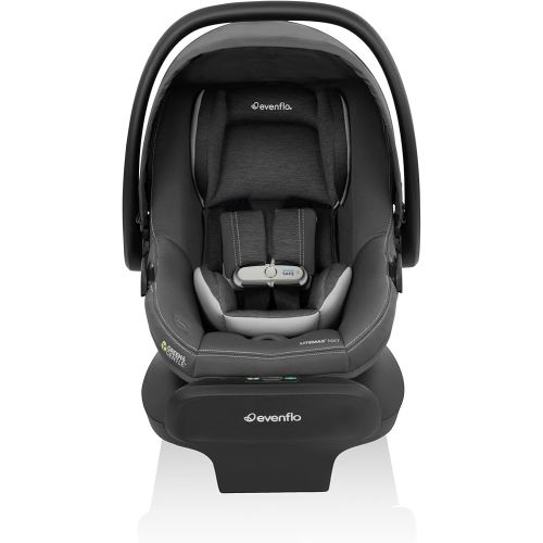 Evenflo LiteMax NXT Rear-Facing Lightweight Preemie and Infant Car Seat 3-30lbs. with SensorSafe. Easy Install with Base (Anchor Gray)