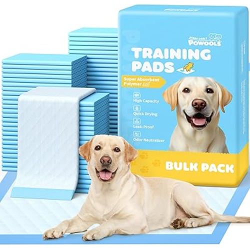 Powools Puppy Pads for Dogs, 34 x 28 in, 6-Layer, Leak-Proof, 100-Pack