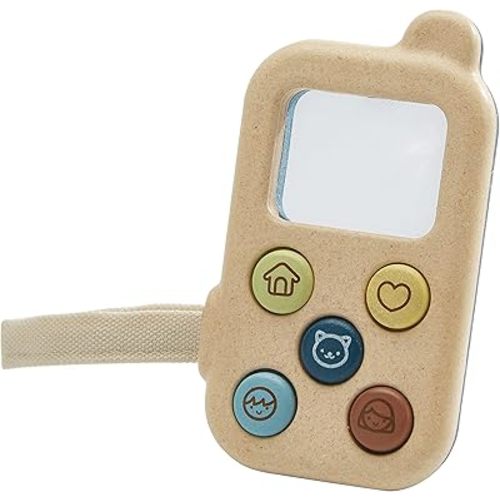 PlanToys® My First Phone Wooden Pretend Play Toy for Kids Ages 3+ | Montessori Role Play Activity for Communication & Imaginative Learning | Eco-Friendly Wooden Educational Set