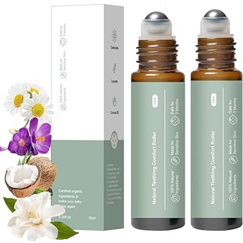Teething Roller, Mamas Teether: Teething Oil Roller, Natural Gentle Teething Relief Roller, Teething Roller All Natural - 2Pack