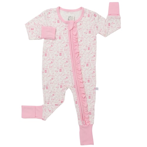 Girls Ruffle Pink Wild West Zipper Romper – Hamner Hill