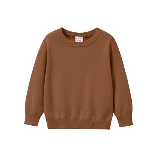 PATPAT Baby Girls Boys Newborn Sweater Crewneck Pull Over Knit Solid Long Sleeve Fall Winter Clothes