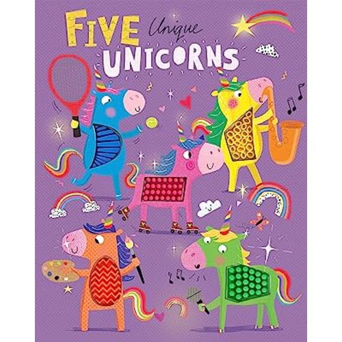 Five Unique Unicorns - Silicone Touch and Feel Board Book - Counting (Touch & Feel Sensory Board Books for Baby & Toddler Time)