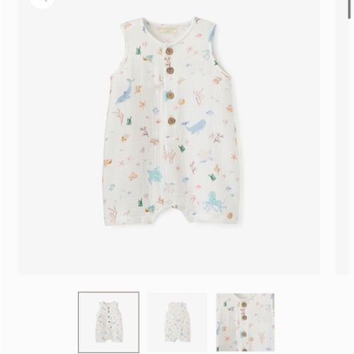 Ocean Adventure Organic Muslin Shortall – Elegant Baby