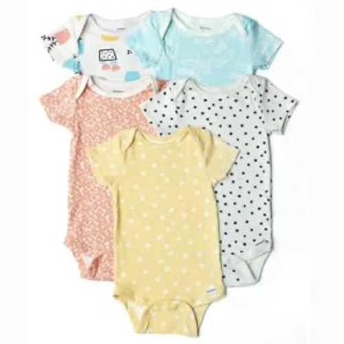 Grow by Gerber Baby Boys 5-Pack Short Sleeve Onesies Bodysuits