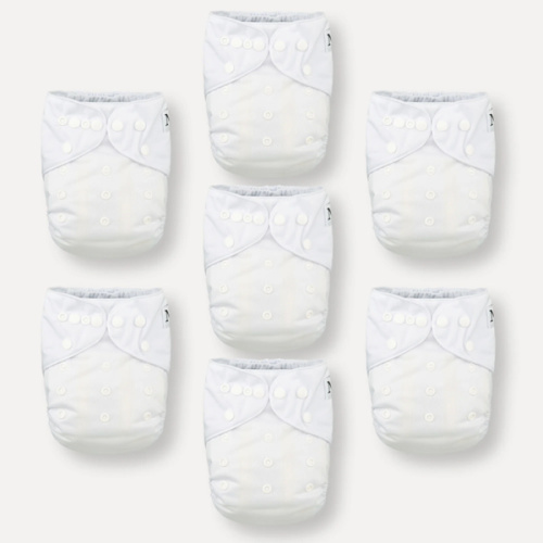 Winter White - 7 Pack Cloth Diapers