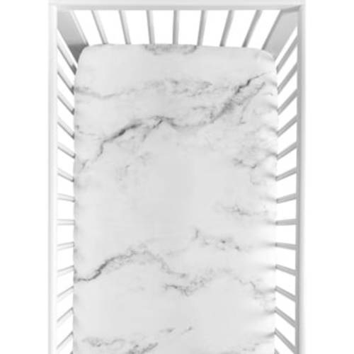 Shop Sweet Jojo Designs Grey/Black/White Marble Collection Fitted Crib Sheet - Free Shipping On Orders Over $45 - Overstock - 26959269