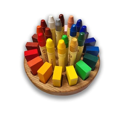 Waldorf crayon holder for Stockmar 16 blocks and 16 sticks, personalized gift for kids, desk organization, CRAYONS NOT INCLUDED