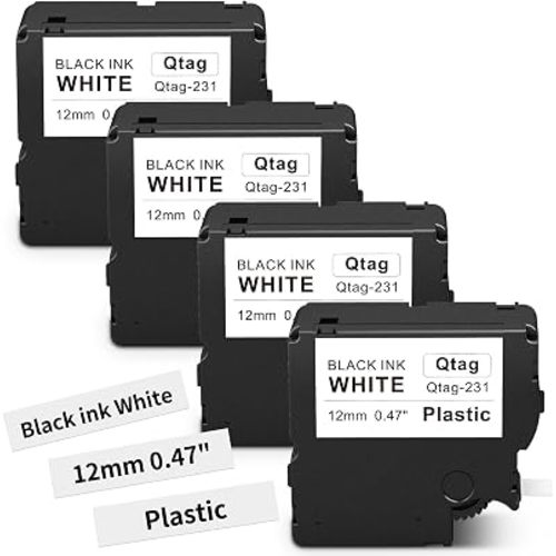 Replacement for Brother P-Touch Btag BTAG231 Black on White Label Tape