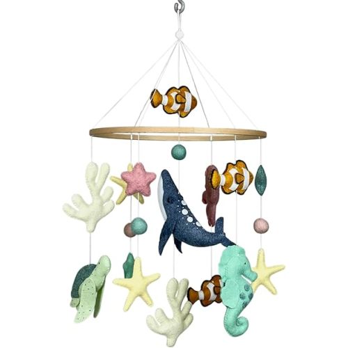 Baby Crib Mobile Ocean Nautical Nursery Decor Felt sea Animals Mobile Under the sea Mobile Hanging Neutral Ocean Mobile Nautical Baby Shower Gift New Baby Gift