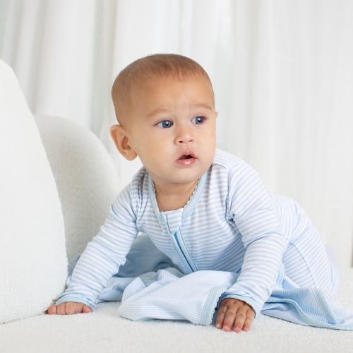 Paty Organic Cotton Striped Zipper Footie - PatyInc