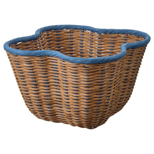 OMMJÄNGE Basket - beige/blue 15 ¾x15 ¾x10 ¼ "