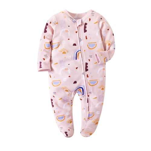 Clearance Rciityk Newborn Baby Footie Jumpsuit Rompers Baby Girls Boys Cute Printed Crewneck Jumpsuits Unisex Infant Long Sleeve Zip Front Pajamas Bodysuit - Fall/Winter Savings Clearance