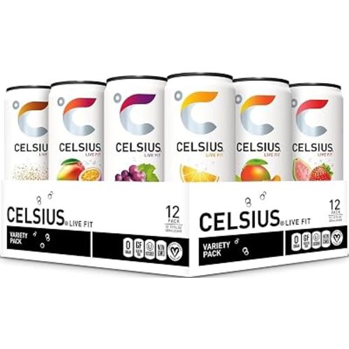 CELSIUS Assorted Flavors Official Variety Pack, Functional Essential Energy Drinks, 12 Fl Oz (Pack of 12)