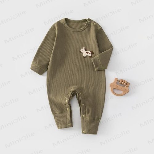 Baby Cartoon Horse Ribbed Romper