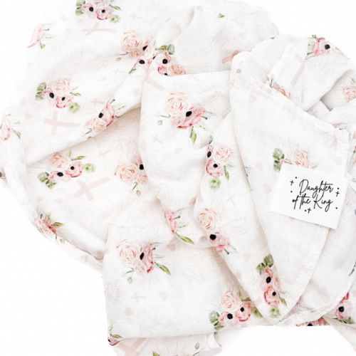 Daughter of the King Floral Swaddle Blanket – OUR HOUSE ABOVE