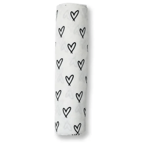 Bamboo Muslin Swaddle (messy heart)