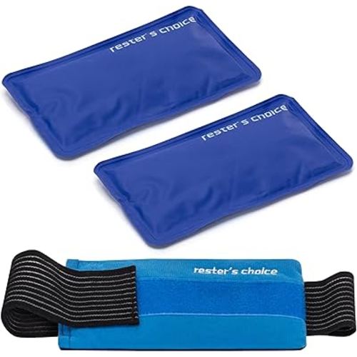 2 Soft Gel Ice Packs for Injuries Reusable with Extra Comfy Adjustable Cold Pack Wrap, Flexible Hot and Cold Compress