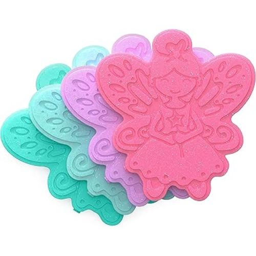 Bentgo Buddies Glitter Reusable Ice Packs - Slim Ice Packs for Lunch Boxes, Lunch Bags, and Coolers - Multicolored 4-Pack (Fairy)