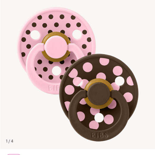 BIBS STUDIO Pacifiers 2 Pack Polka | Baby Pink/Mocha – Bibsworld store US
