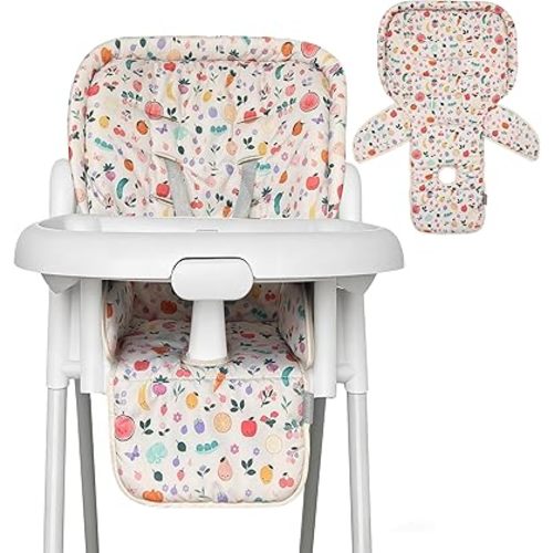 Baby High Chair Cover, Machine Washable High Chair Cushion Pad, Waterproof & Soft, Fits 3-5 Point Harness Chairs, High Chair Replacement Cover for Home & Restaurant Use Oatmeal