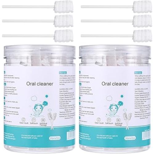 60PCS Baby Tongue Cleaner: Soft Oral Cleaner for Newborn Infants - Mouth Cleaning Brush Gauze Swabs - Disposable Mouth Wipes for Babies Oral Care