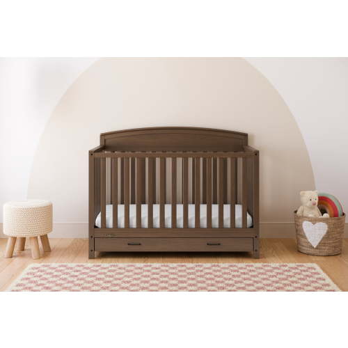 Graco Benton 5-in-1 Convertible Baby Crib with Drawer, Hazelnut