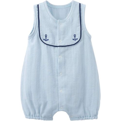 pureborn Baby Boys Girls Nautical Romper One-Piece Beach Outfit Summer Clothes 0-24 Months