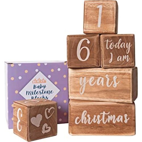 Baby Monthly Milestone Blocks for Baby Boy, Month Baby Milestone Blocks, Age Blocks for Nursery Decor, Best Baby Gifts for Baby Shower, Newborn Photography Props Social Media