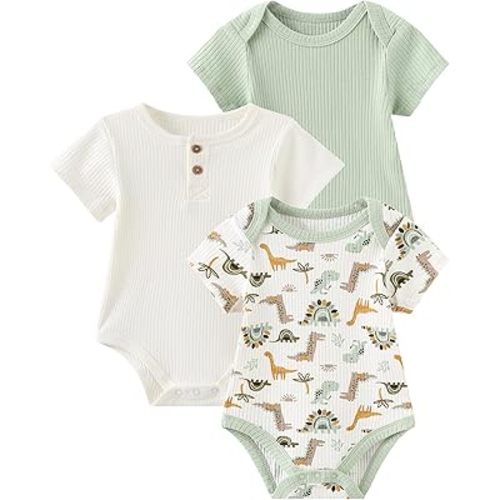 Newborn Baby Boy Girl Bodysuits Short Sleeve Summer Infant Clothes 0-12 Month