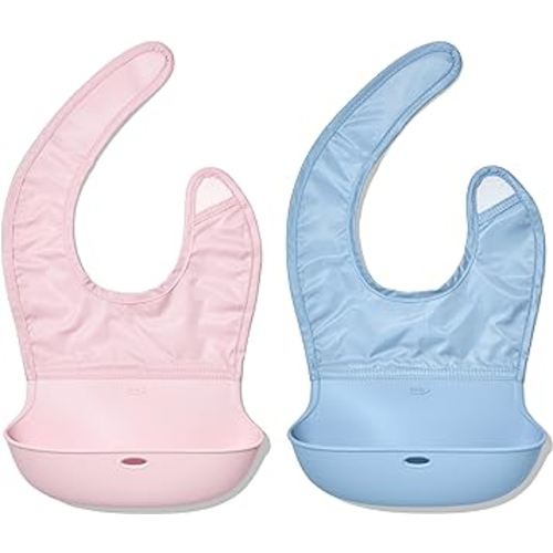 OXO Tot Roll-Up Bib - 2 Pack - Blossom and Dusk