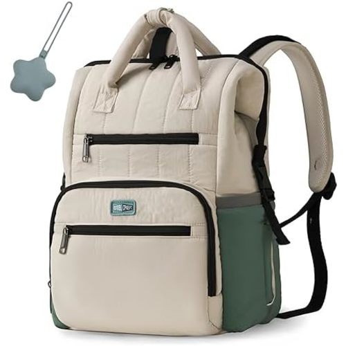 Puffer Diaper Bag Backpack, Large Quilted Stylish Baby Travel Bags