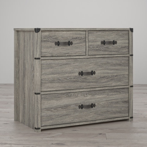 Little Seeds Nova 4 Drawer Storage Dresser - Gray Oak