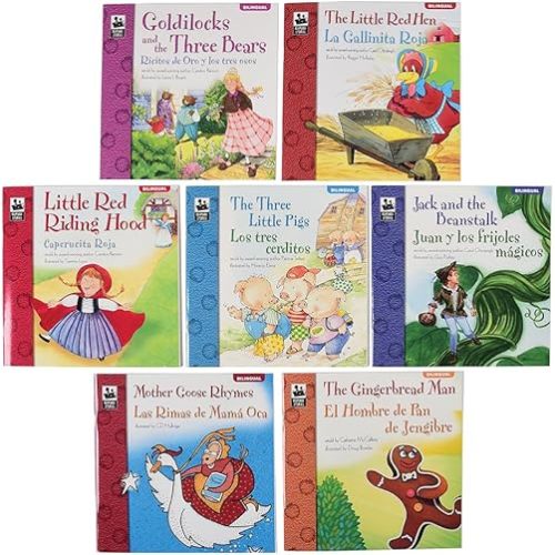 Constructive Playthings Classic Children’s Story Book Set, Bilingual Childrens Books for Babies in English and Spanish, Softcover, Hands on Learning, Early Childhood Classroom Supplies, All Ages