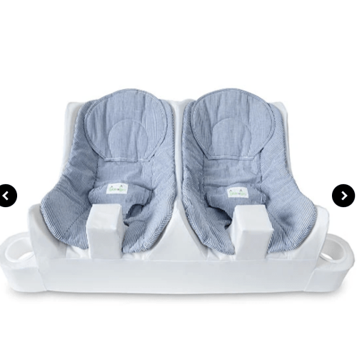 Table For Two - Twin Feeding System - Seersucker - Blue