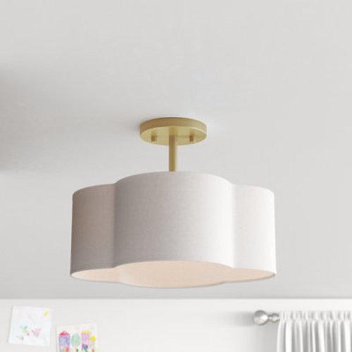 Verwood Fabric Semi Flush Mount | Wayfair