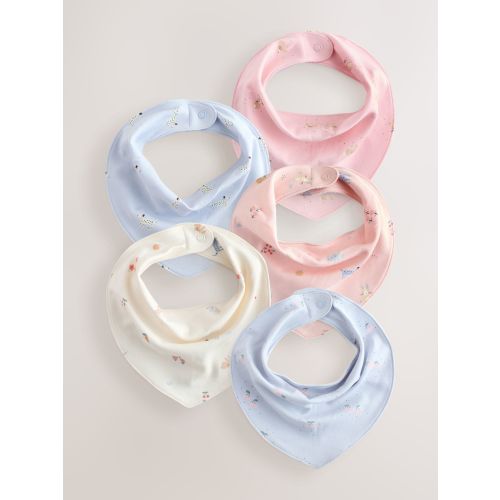 Multi Pastel Character Baby Dribble Bibs 5 Pack