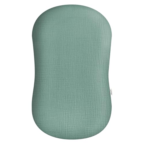 Baby Lounger Cover, Muslin Cotton Infant Lounger Cover, Cover Only | Roman Green, Soft Breathable Muslin Cotton, Designed for Newborn and Infant Lounger Cover Boy and Girl, Envelope Closure