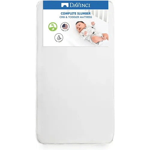 DaVinci Complete Slumber Crib & Toddler Mattress, Firm support, Lightweight, Waterproof, Greenguard Gold Certified