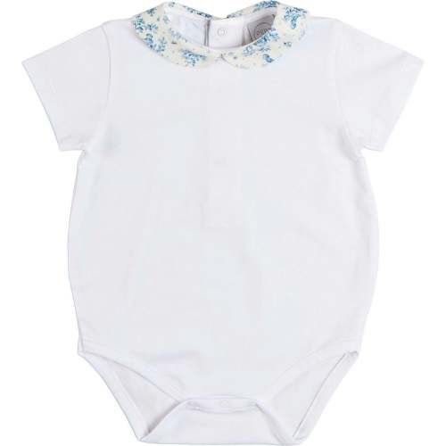 Audrey Toile Peter Pan Collar Bodysuit in Blue (1mth-2yrs)