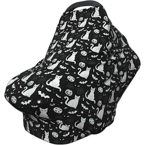 Goth Car Seat Canopy, Baby Breastfeeding Cover, Multi Use Baby Stroller and Carseat Cover, Boys and Girls Shower Gifts