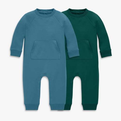 The baby sweatshirt romper 2-pack - Slate blue / ivy / 6-12