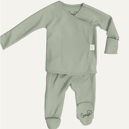 Footie - Avocado – Bonsie Skin to Skin Babywear