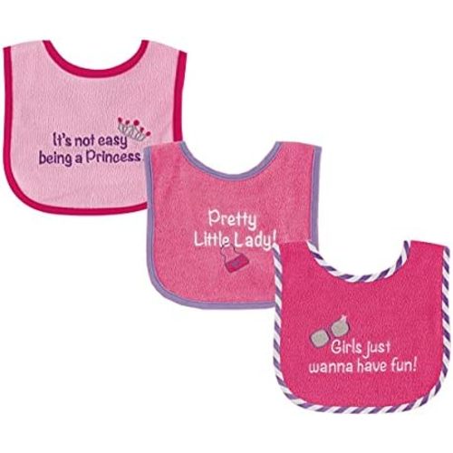 Luvable Friends Baby Cotton Terry Drooler Bibs with PEVA Back, Transportation, One Size