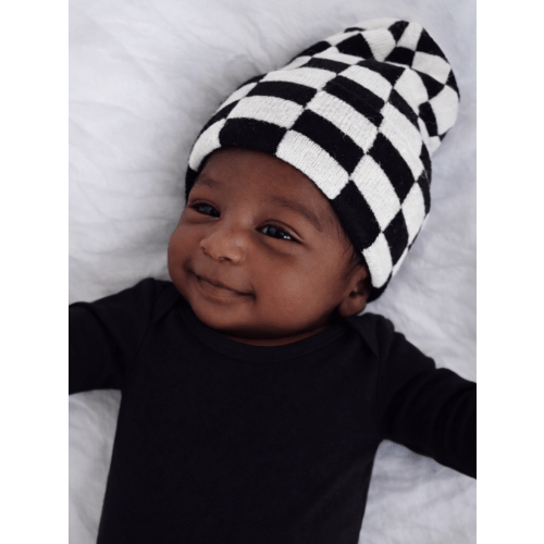 Baby's First Hat®, Black/Sand Checkerboard