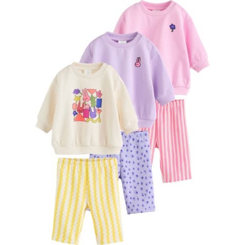 6-Pack Assorted Sweatshirt & Leggings Set, 9-12M