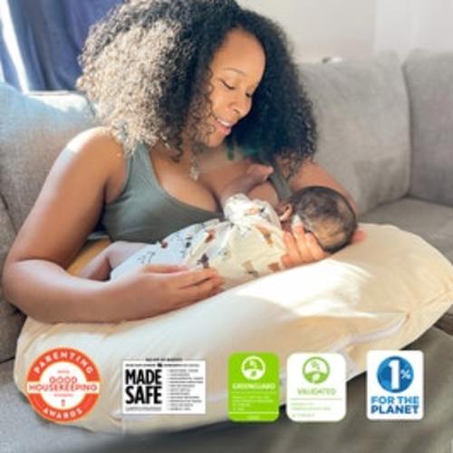 Nursing Pillow with Organic Fabric and PLA Fill + Waterproof Cover