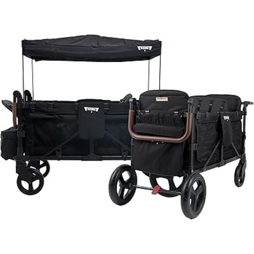 Keenz XC EVO Luxury Comfort Stroller Wagon | Foldable 6 Passenger with Adjustable Canopy |Black