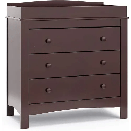 Graco Noah 3 Drawer Changing Table Dresser (Espresso) – GREENGUARD Gold Certified, Includes Interlocking Drawer System